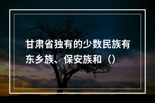 甘肃省独有的少数民族有东乡族、保安族和（）