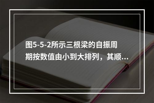 图5-5-2所示三根梁的自振周期按数值由小到大排列，其顺序