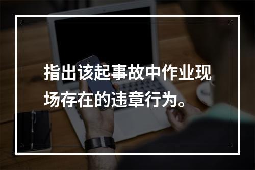 指出该起事故中作业现场存在的违章行为。