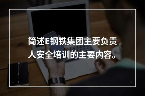 简述E钢铁集团主要负责人安全培训的主要内容。