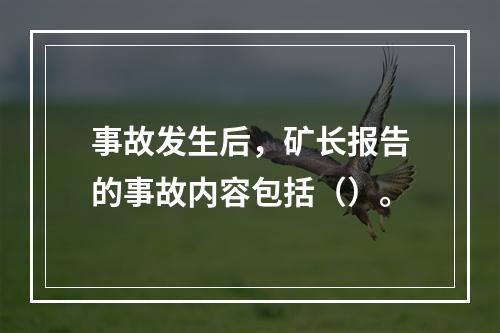 事故发生后，矿长报告的事故内容包括（）。