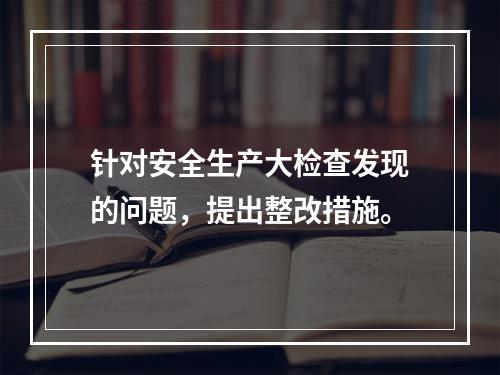 针对安全生产大检查发现的问题，提出整改措施。