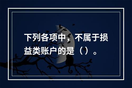 下列各项中，不属于损益类账户的是（ ）。