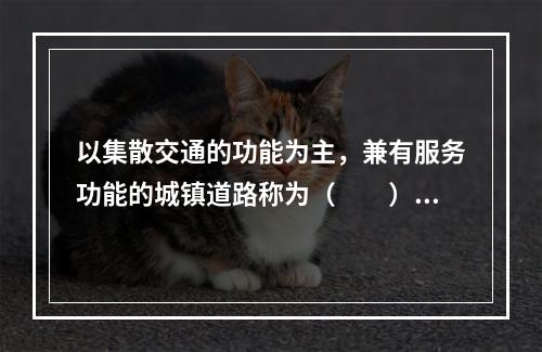 以集散交通的功能为主，兼有服务功能的城镇道路称为（　　）。