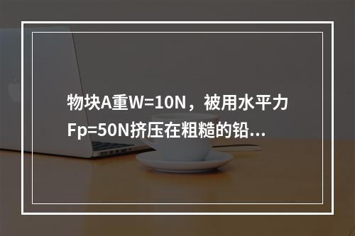 物块A重W=10N，被用水平力Fp=50N挤压在粗糙的铅垂