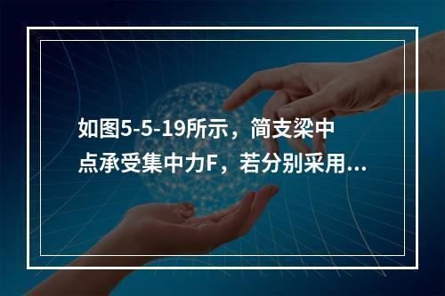 如图5-5-19所示，简支梁中点承受集中力F，若分别采用图