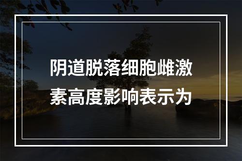 阴道脱落细胞雌激素高度影响表示为