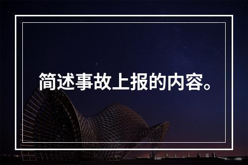 简述事故上报的内容。