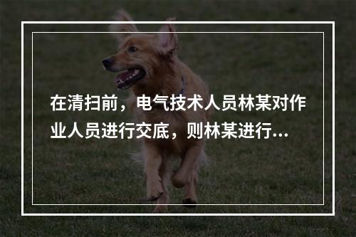 在清扫前，电气技术人员林某对作业人员进行交底，则林某进行交底