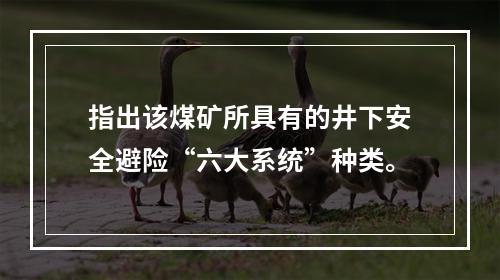 指出该煤矿所具有的井下安全避险“六大系统”种类。