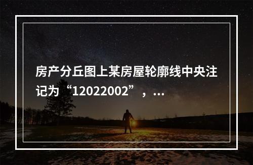 房产分丘图上某房屋轮廓线中央注记为“12022002”，其