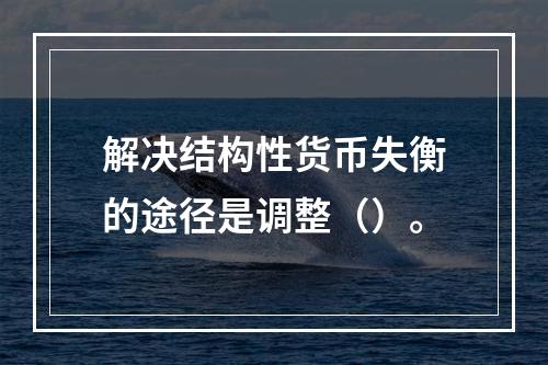 解决结构性货币失衡的途径是调整（）。