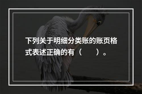 下列关于明细分类账的账页格式表述正确的有（　　）。