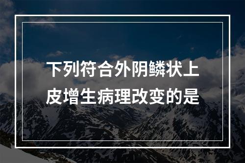 下列符合外阴鳞状上皮增生病理改变的是