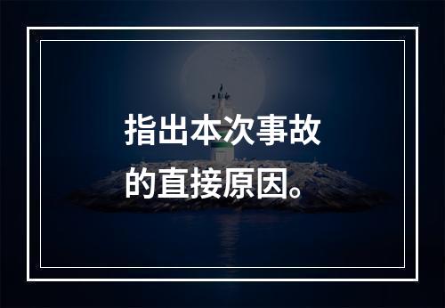 指出本次事故的直接原因。