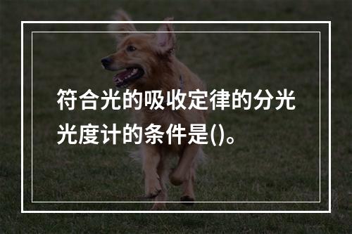 符合光的吸收定律的分光光度计的条件是()。