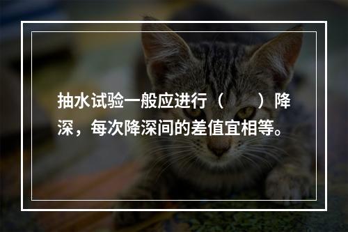 抽水试验一般应进行（　　）降深，每次降深间的差值宜相等。