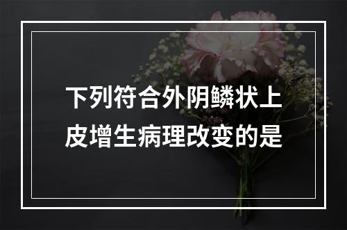 下列符合外阴鳞状上皮增生病理改变的是