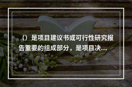 （）是项目建议书或可行性研究报告重要的组成部分，是项目决策的