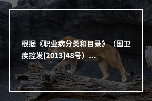 根据《职业病分类和目录》（国卫疾控发[2013]48号），汽