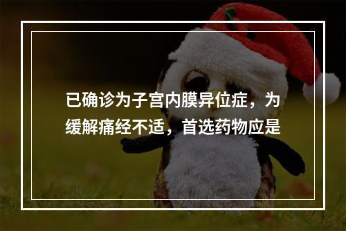 已确诊为子宫内膜异位症，为缓解痛经不适，首选药物应是