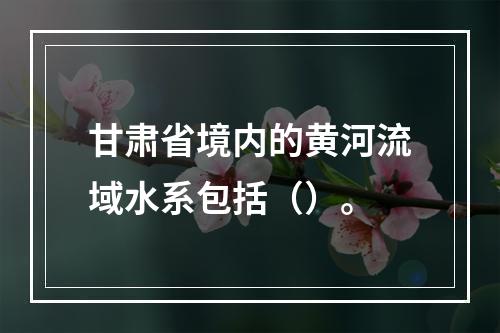 甘肃省境内的黄河流域水系包括（）。