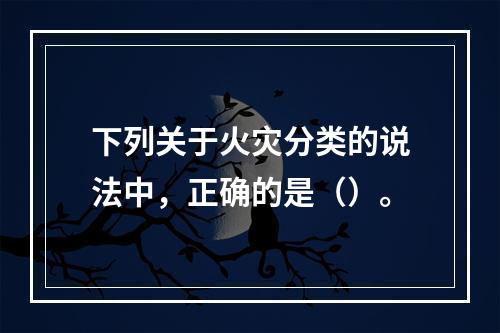 下列关于火灾分类的说法中，正确的是（）。