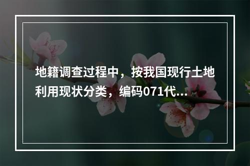 地籍调查过程中，按我国现行土地利用现状分类，编码071代表