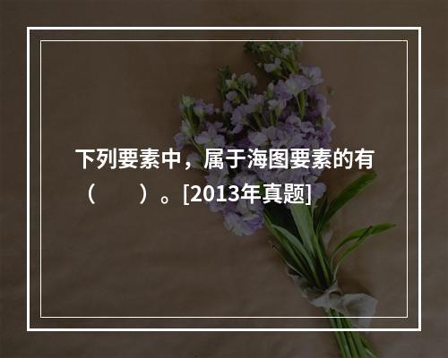 下列要素中，属于海图要素的有（　　）。[2013年真题]