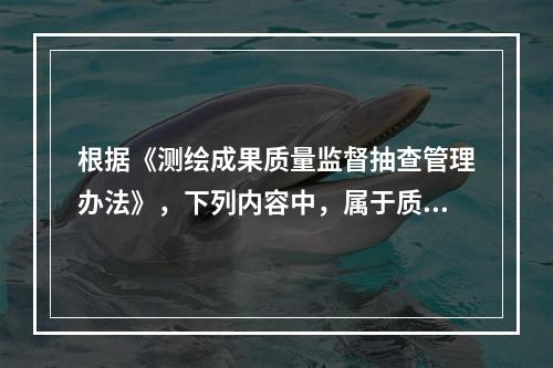 根据《测绘成果质量监督抽查管理办法》，下列内容中，属于质量