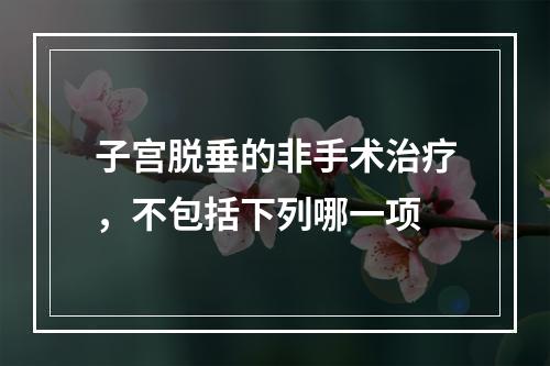 子宫脱垂的非手术治疗，不包括下列哪一项