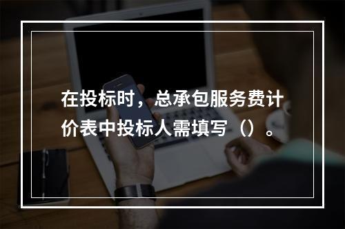 在投标时，总承包服务费计价表中投标人需填写（）。