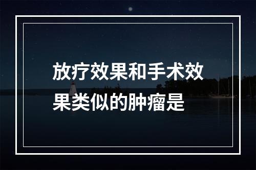 放疗效果和手术效果类似的肿瘤是