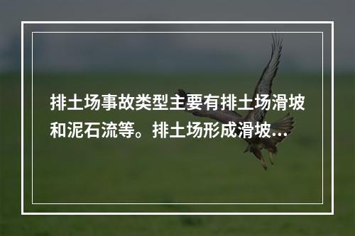 排土场事故类型主要有排土场滑坡和泥石流等。排土场形成滑坡和泥