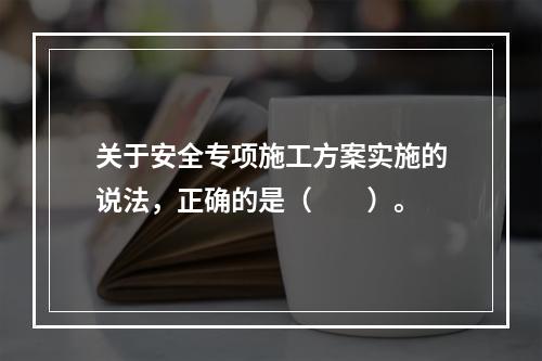 关于安全专项施工方案实施的说法，正确的是（　　）。