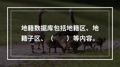 地籍数据库包括地籍区、地籍子区、（　　）等内容。