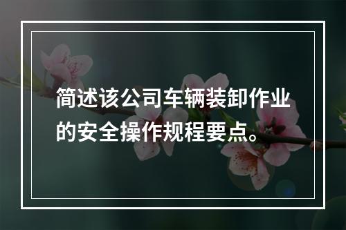 简述该公司车辆装卸作业的安全操作规程要点。