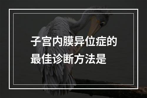 子宫内膜异位症的最佳诊断方法是