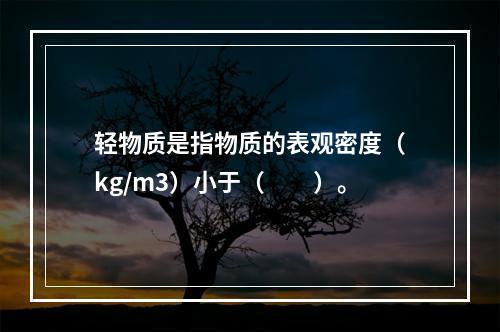 轻物质是指物质的表观密度（kg/m3）小于（　　）。