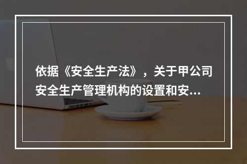 依据《安全生产法》，关于甲公司安全生产管理机构的设置和安全生