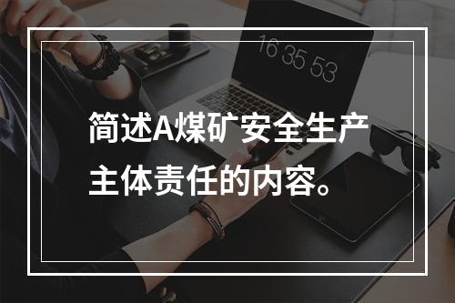 简述A煤矿安全生产主体责任的内容。