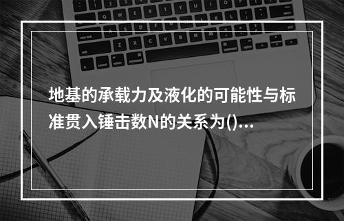 地基的承载力及液化的可能性与标准贯入锤击数N的关系为()。