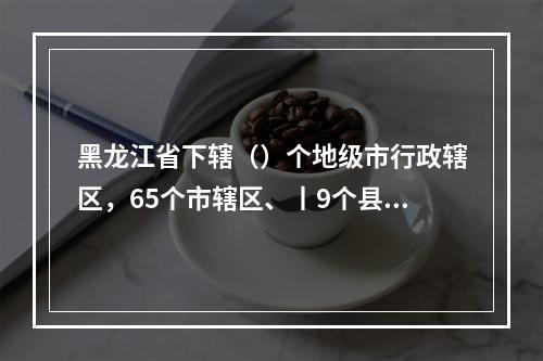 黑龙江省下辖（）个地级市行政辖区，65个市辖区、丨9个县级市