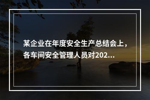 某企业在年度安全生产总结会上，各车间安全管理人员对2020年