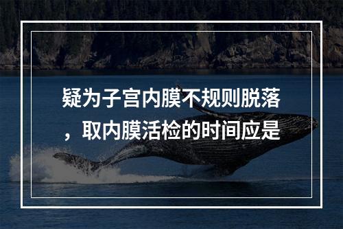 疑为子宫内膜不规则脱落，取内膜活检的时间应是