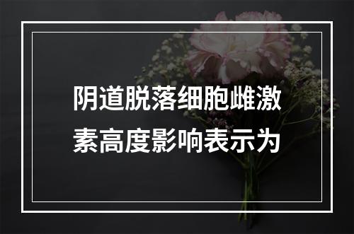 阴道脱落细胞雌激素高度影响表示为