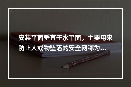 安装平面垂直于水平面，主要用来防止人或物坠落的安全网称为（）