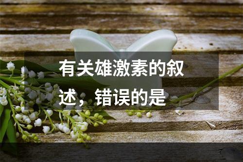 有关雄激素的叙述，错误的是