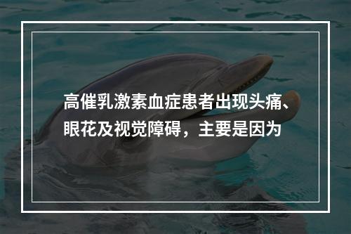 高催乳激素血症患者出现头痛、眼花及视觉障碍，主要是因为