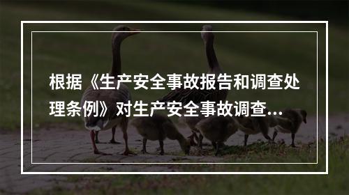 根据《生产安全事故报告和调查处理条例》对生产安全事故调查的规